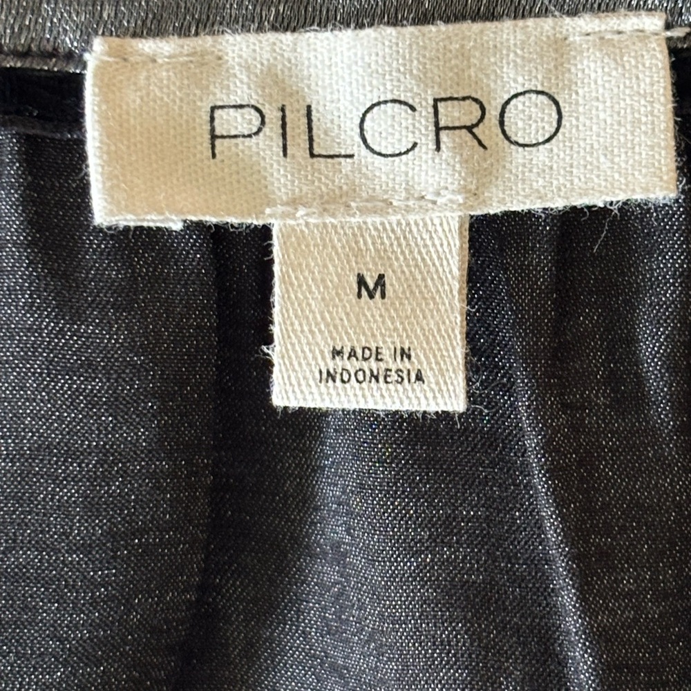 PILCRO Medium Metallic silver gray button down bl… - image 2
